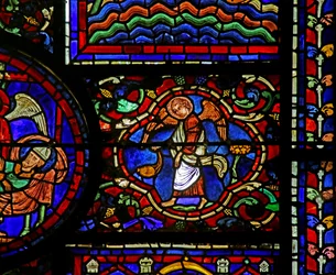 Scène uit het leven van St. Martin, kathedraal van Chartres